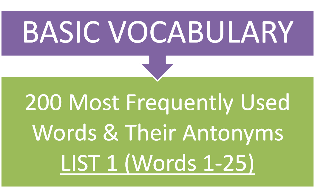 Basic Vocabulary (Antonyms)
