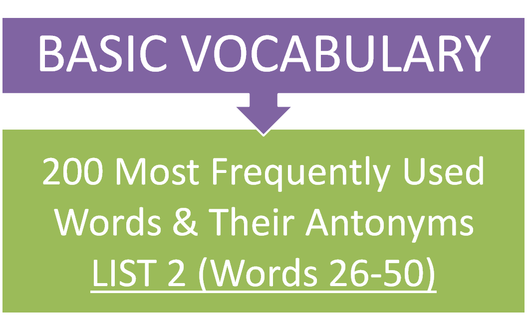 Basic Vocabulary (Antonyms)